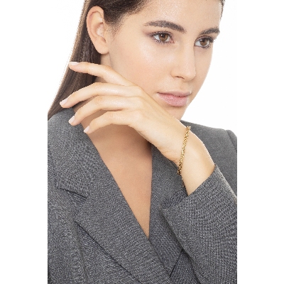 Pulsera mujer semirígida en oro amarillo 18k con malla suave