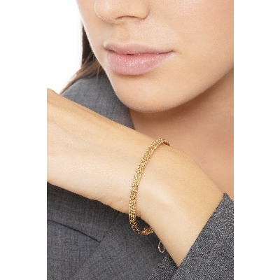 Pulsera mujer semirígida en oro amarillo 18k con malla suave