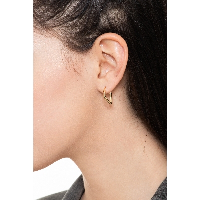 Pendientes en oro amarillo 18k de tubo cuadrado hueco