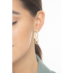 Pendientes colgantes ovalados en oro amarillo de 18k 2