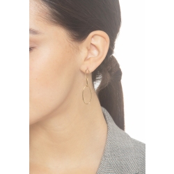 Pendientes en oro amarillo 18k con colgantes ovalados, cm 5 2
