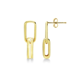Pendientes en oro amarillo 18k con cierre de clip 2,8 cm