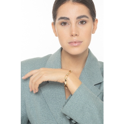 Pulsera en oro amarillo 18k con eslabones