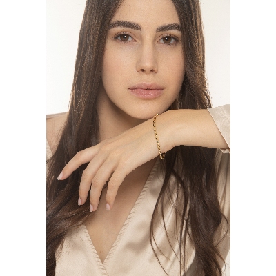 Pulsera en oro amarillo 18k con eslabones ovalados cm 17