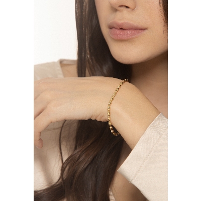 Pulsera en oro amarillo 18k con eslabones ovalados cm 17