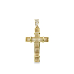 Colgante cruz de oro amarillo 18k