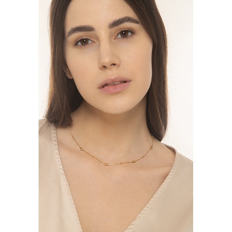 Collar en oro amarillo 18k con esferas diamantada Collar en oro amarillo 18k con esferas diamantada