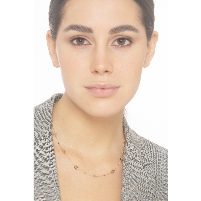  Collar en oro amarillo 18k con bolitas y aros