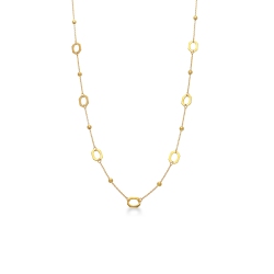 Collar en oro amarillo 18k con bolitas y aros