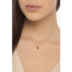 Collar en oro rosa con colgante corazón y circonitas 2