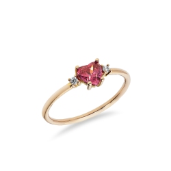 Anillo en oro rosa de 18k con circonitas