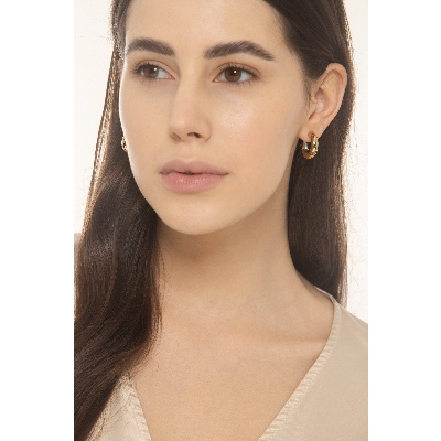 Pendientes de medio aro en oro amarillo 18k