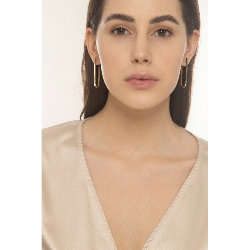 Pendientes ovalados oro amarillo 18k huecos