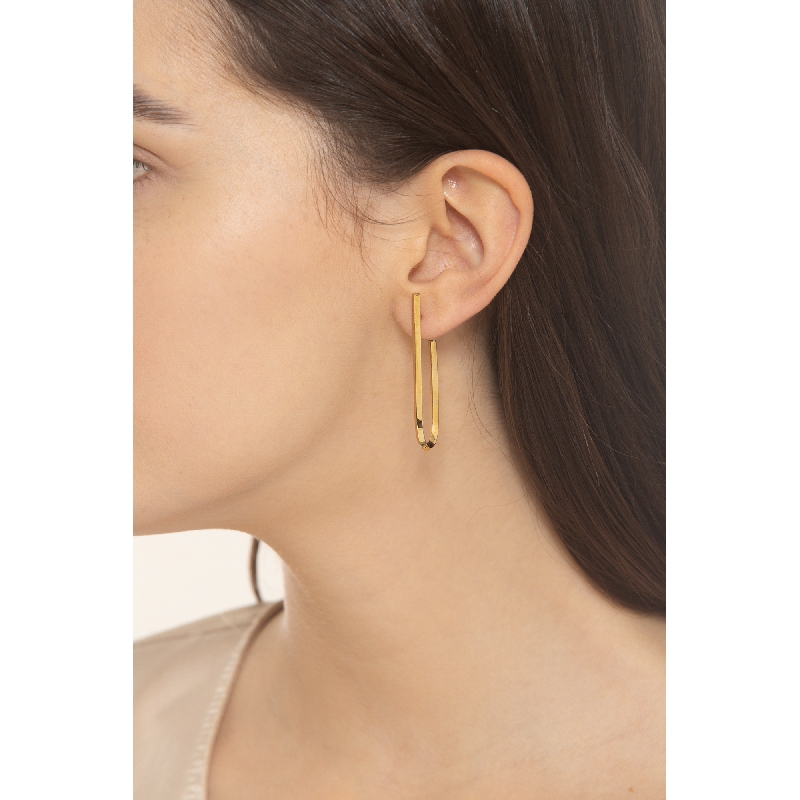 Pendientes ovalados oro amarillo 18k huecos