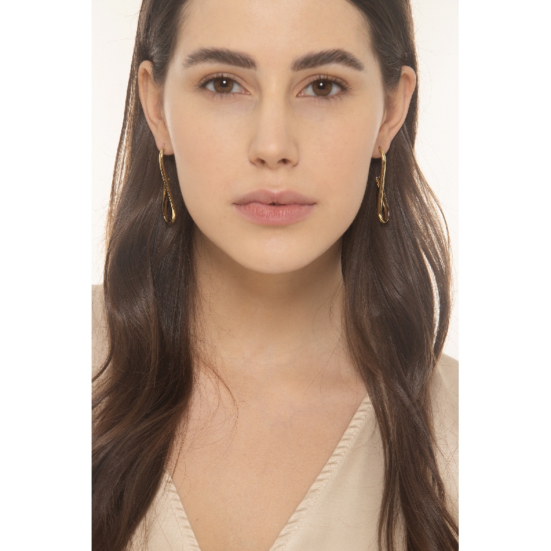 Pendientes cruzados en oro amarillo 18k 5,5 cm Pendientes cruzados en oro amarillo 18k 5,5 cm