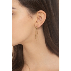 Pendientes cruzados en oro amarillo 18k 5,5 cm 2
