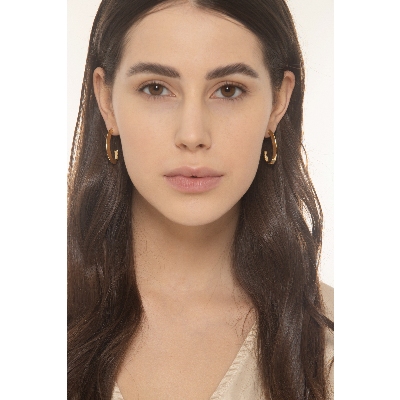 Pendientes ovalados oro amarillo 18k