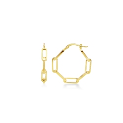 Aros fantasía en oro amarillo 18 quilates