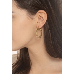 Pendientes de aro paper clip en oro amarillo de 18k 2
