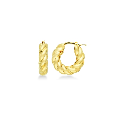 Aros trenzados en oro amarillo 18k