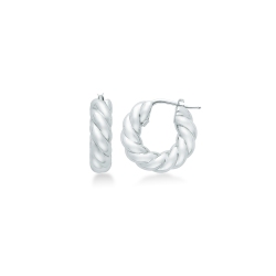 Aros torcidos en oro blanco de 18 quilates