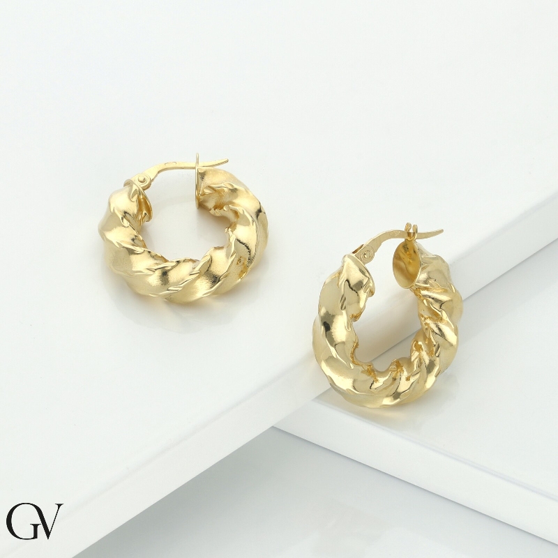 Pendientes aro en oro amarillo 18k