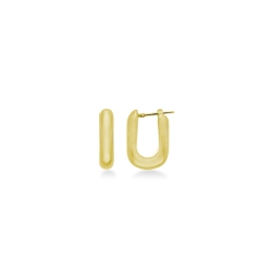 Pendientes en oro amarillo de 18 quilates, rectangulares y abombados