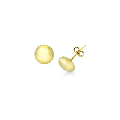 Pequeños pendientes de botón en oro amarillo 18k