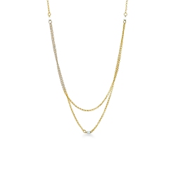 Collar en oro amarillo de 18k a doble hilo