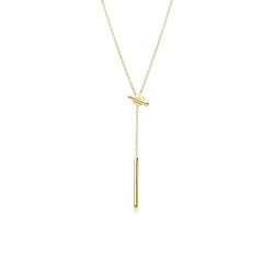 Collar en oro amarillo de 18 quilates con barra