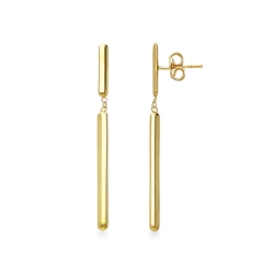 Pendientes colgantes con barra en oro amarillo de 18 quilates