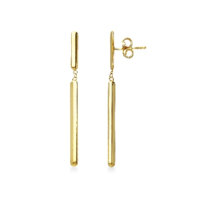 Pendientes colgantes con barra en oro amarillo de 18 quilates