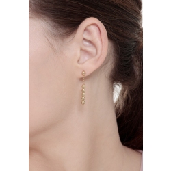 Pendientes colgantes en oro amarillo 18k con bolas godronadas 2