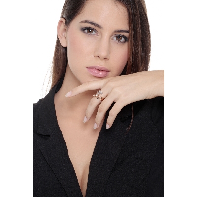 Anillo tu y yo Contrarié en Oro Blanco 750 con Diamantes