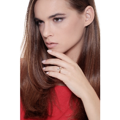 Anillo Tu y Yo en Oro Blanco y Amarillo 18k con Diamantes