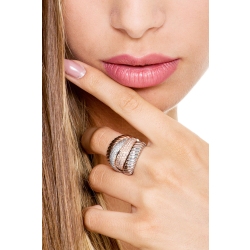 Anillo en oro blanco y rosa 18k con pavé de diamantes  2