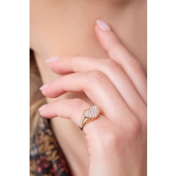 Anillo pavé en oro rosa de 18 quilates con diamantes 2