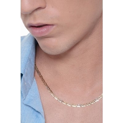 Collar oro amarillo y blanco de 18 quilates