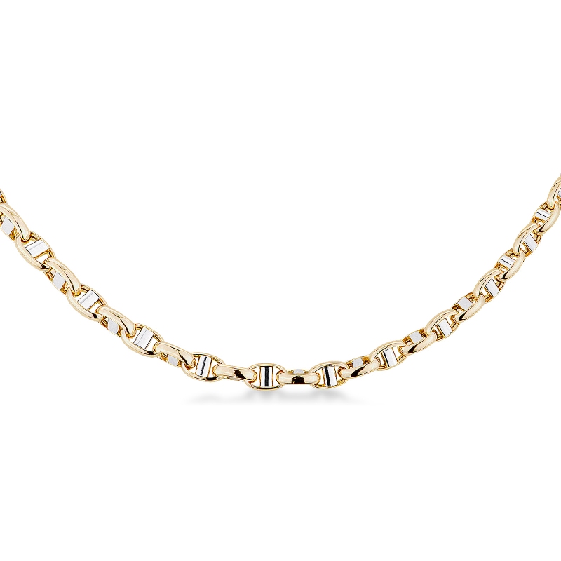 Cadena oro blanco y amarillo de 18 quilates, 50 cm Cadena oro blanco y amarillo de 18 quilates, 50 cm