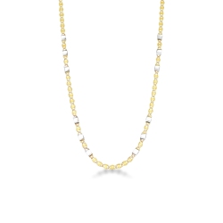 Cadena oro blanco y amarillo de 18 quilates, 50 cm