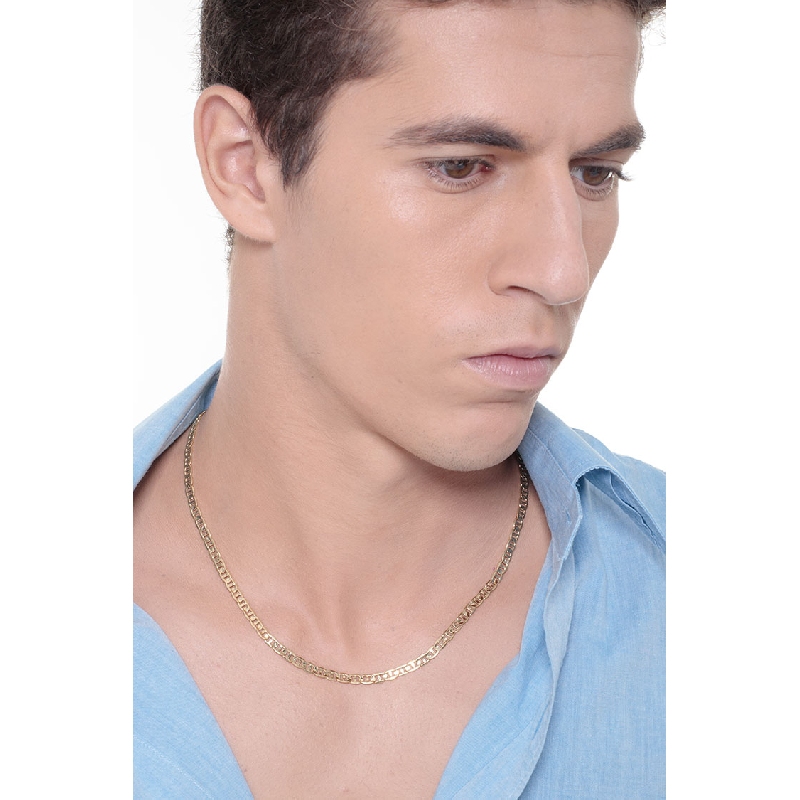 Collar hombre en oro amarillo 18k, 50 cm