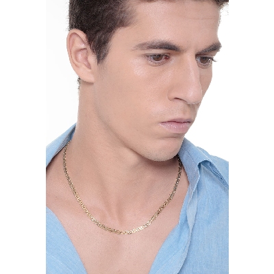 Collar hombre en oro amarillo 18k, 50 cm