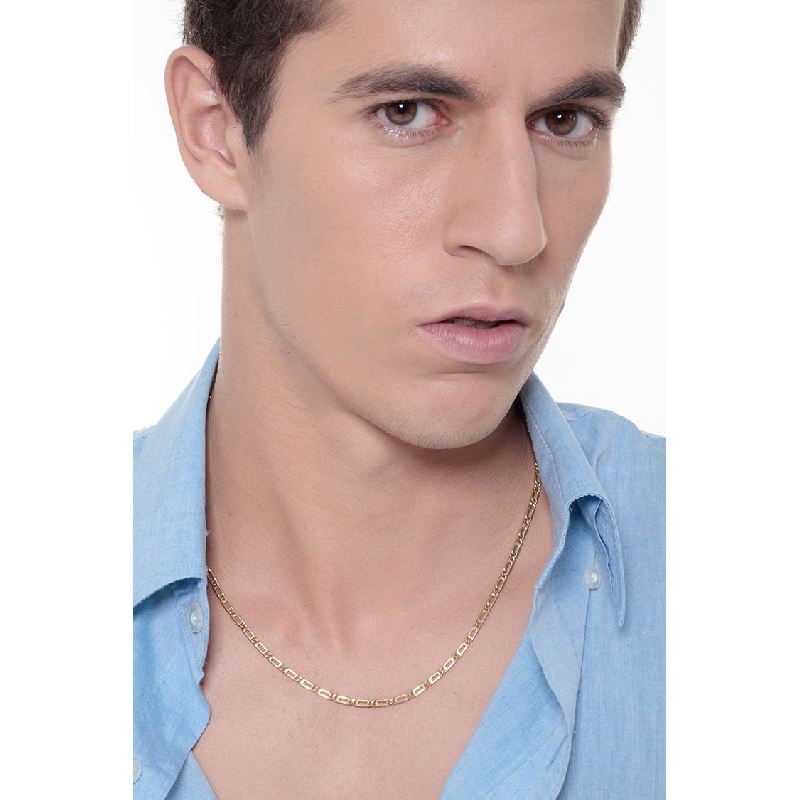 Collar masculino en oro amarillo 18k, longitud 50 cm