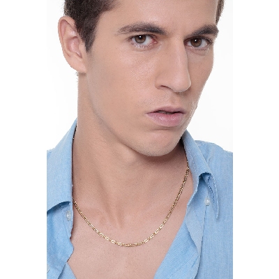 Collar masculino en oro amarillo 18k, longitud 50 cm