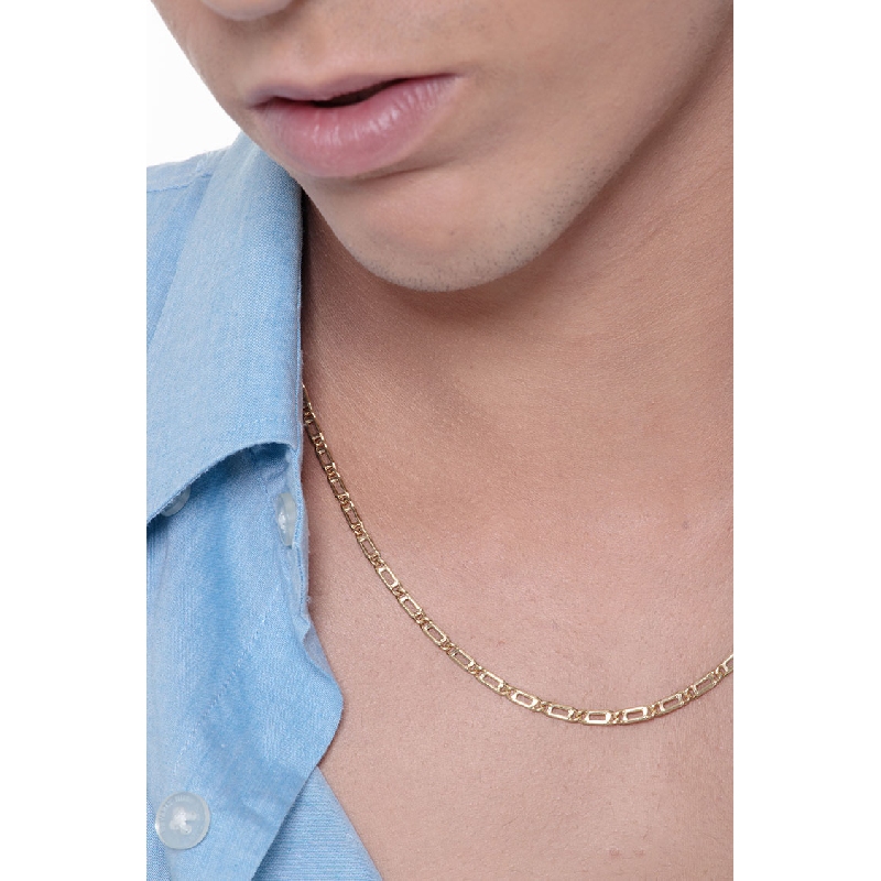Collar masculino en oro amarillo 18k, longitud 50 cm