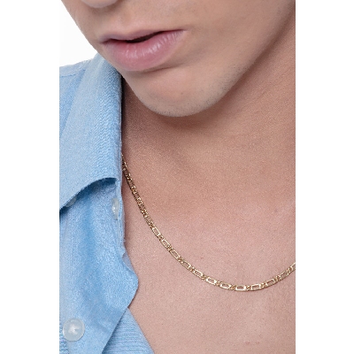 Collar masculino en oro amarillo 18k, longitud 50 cm