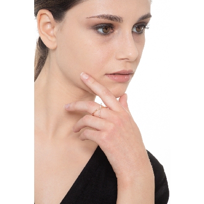 Anillo cruzado en Oro Rosa 18k con diamantes