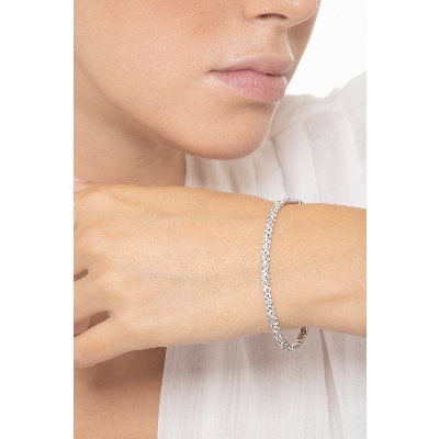 Pulsera tennis de tres hileras con brillantes oro 18k