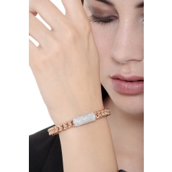 Pulsera groumette oro blanco y rosa con diamantes 2