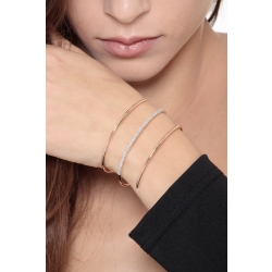Pulsera de Resorte en Oro Rosa y Blanco 18K con Diamantes  2